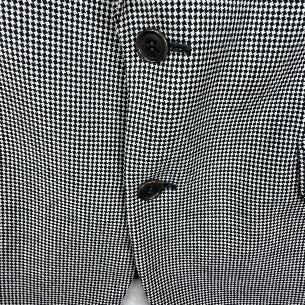 Manzoni Couture Blazer Mens 41 Gray Regular Houndstooth Wool Italy Vintage Coat
